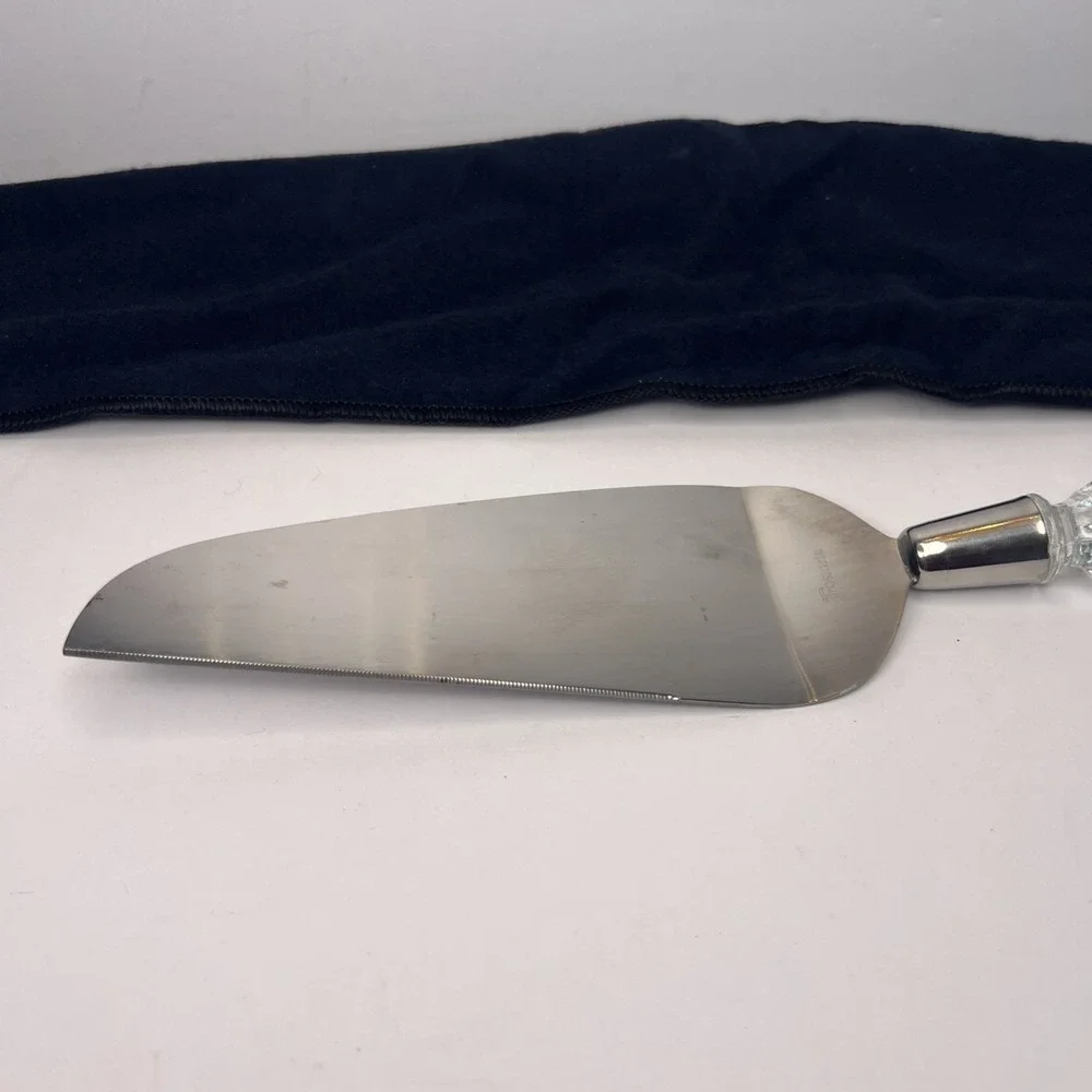 Vintage Fostoria No 50052 Lead Crystal Stainless Steel Cake Server Made in USA